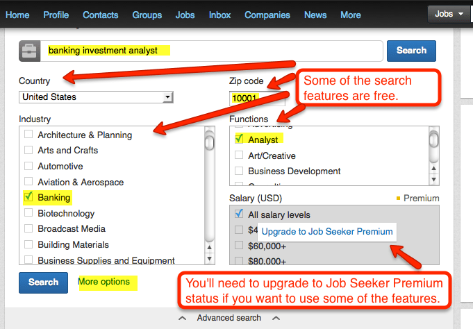LinkedIn Job Search Advance