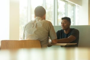 two man talking during a job interview 