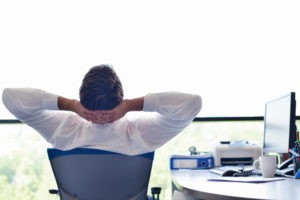 man taking a break while working 